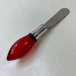 Knife Utensil Red Christmas Light Bulb Handle Silver Base Cheese Butter Spreader